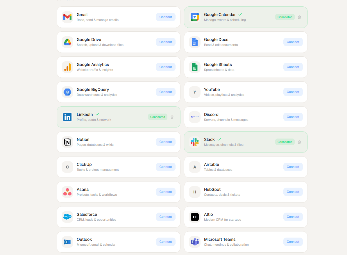 DeployAgent MCP Connectors